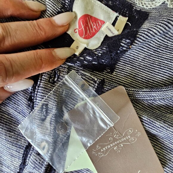 NWT Lilka Anthropologie Navy Lace and Knit Dress size Small - Picture 10 of 15